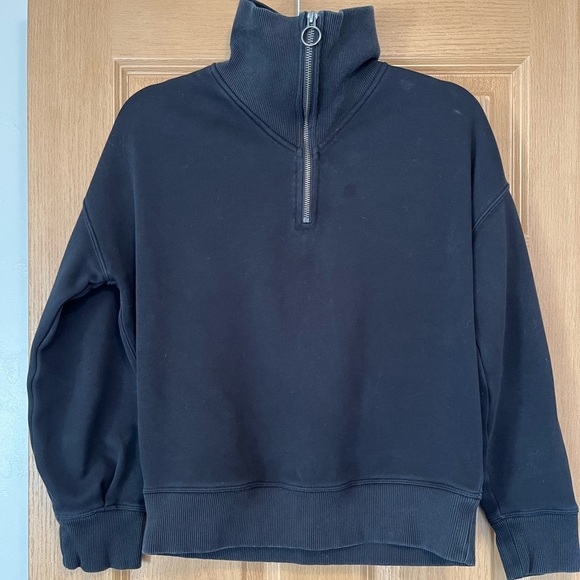 Athleta Top Cozy Karma Quarter Zip Sweatshirt Pullover - Picture 1 of 10